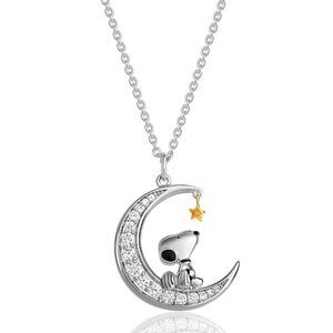 Peanuts Snoopy Moon Pendant Necklace